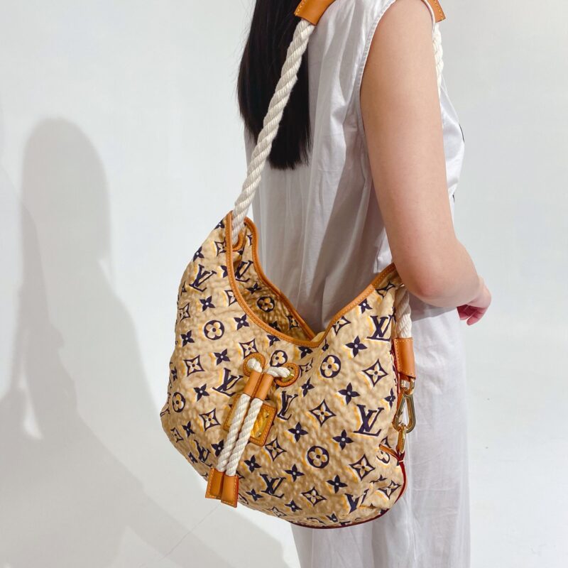 LOUIS VUITTON Limited Edition Tan Nylon Monogram Bulles PM Bag AWE - Image 3