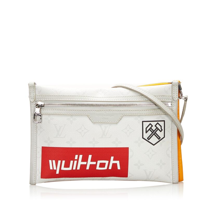 Louis Vuitton Double Flat Messenger Bag Monogram Antarctica AWE