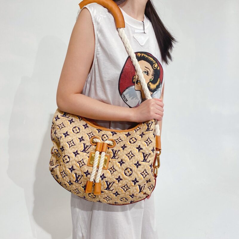 LOUIS VUITTON Limited Edition Tan Nylon Monogram Bulles PM Bag AWE - Image 21