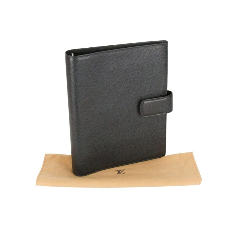 Louis Vuitton Filofax Black Taiga Leather AWE