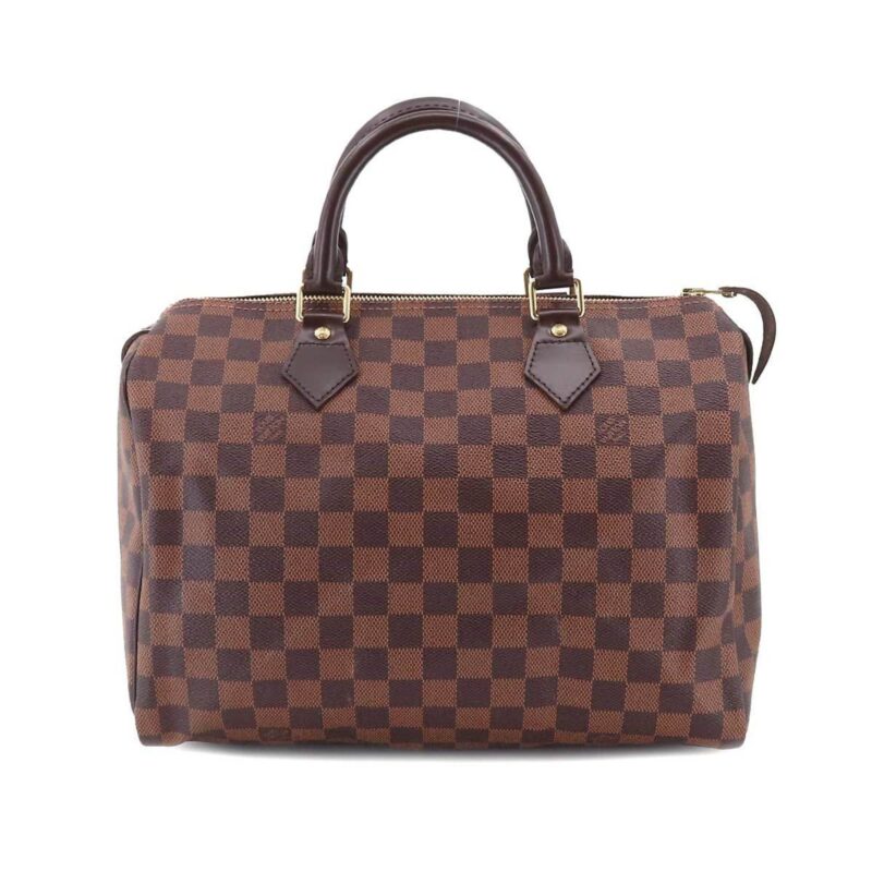 LOUIS VUITTON Damier Speedy 30 Hand Bag Ebene N41531 Brown Gold Hardware AWE - Image 9