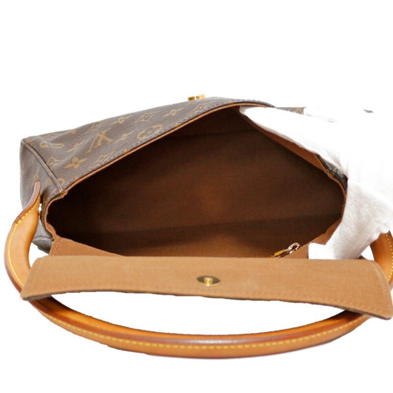 Louis Vuitton Handbag Monogram Mini Looping Brown Women's Leather AWE - Image 8