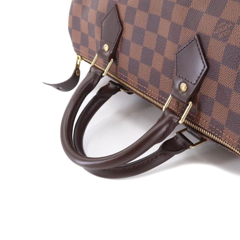LOUIS VUITTON Damier Speedy 30 Hand Bag Ebene N41531 Brown Gold Hardware AWE - Image 4