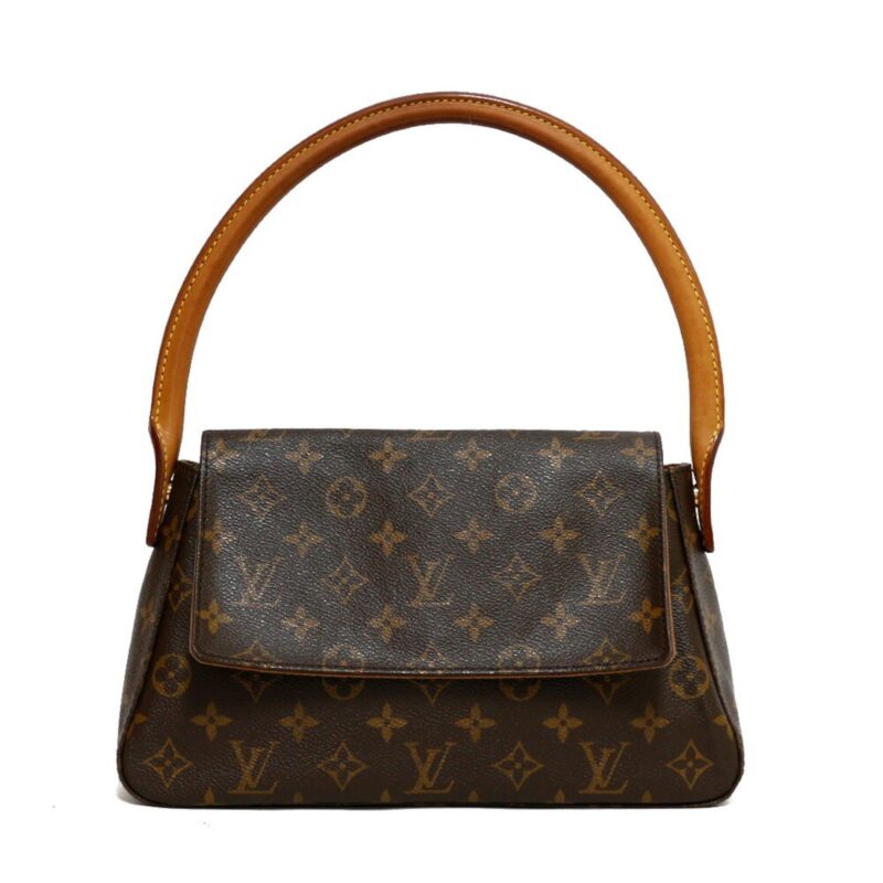 Louis Vuitton Handbag Monogram Mini Looping Brown Women's Leather AWE - Image 3
