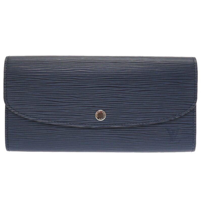 Louis Vuitton Epi Portefeuille Emily M60854 Leather Andigo Blue Long Wallet AWE
