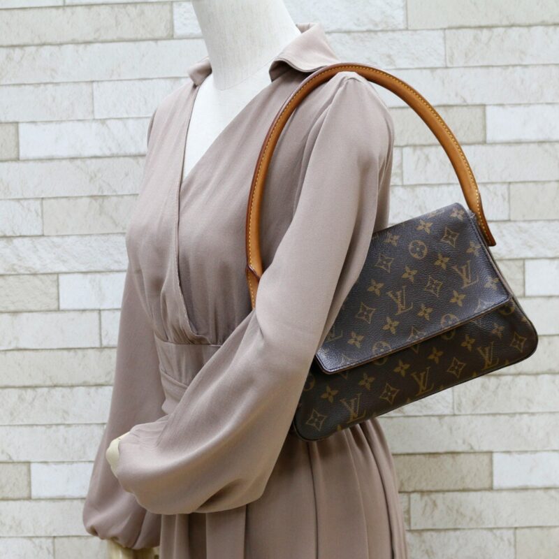 Louis Vuitton Handbag Monogram Mini Looping Brown Women's Leather AWE - Image 2