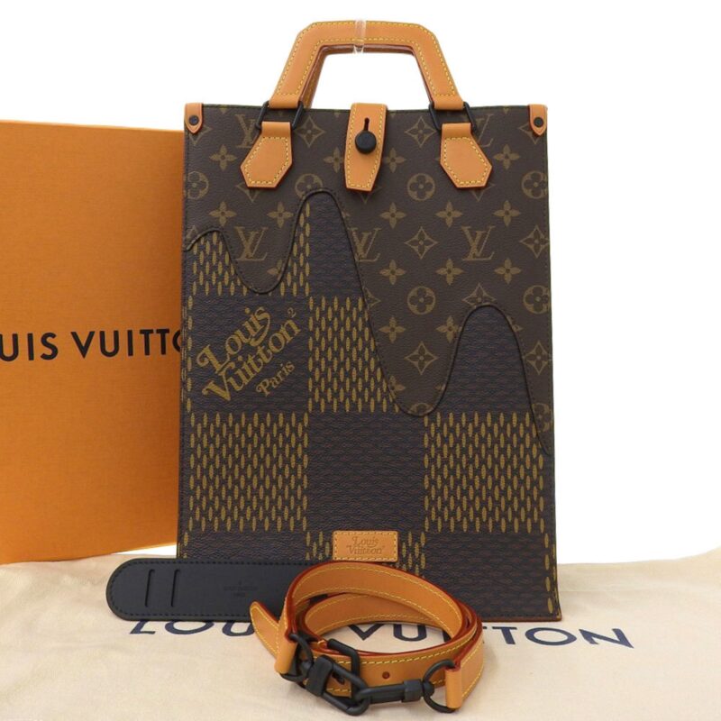 Louis Vuitton Damier Ebene Giant Mini Tote 2WAY Bag Louis Vuitton Squared N40355 AWE