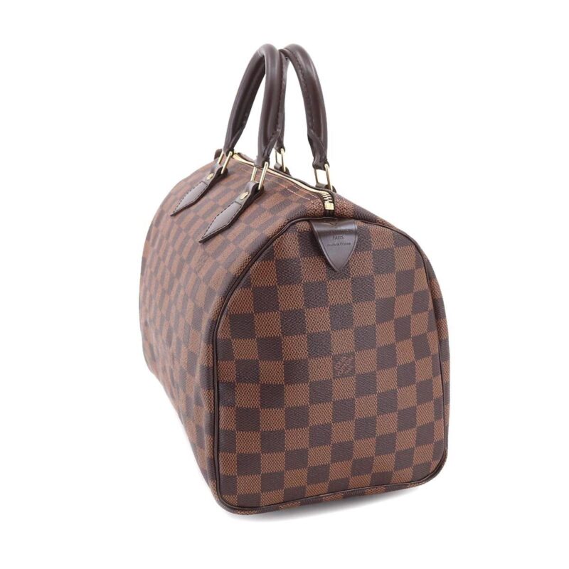LOUIS VUITTON Damier Speedy 30 Hand Bag Ebene N41531 Brown Gold Hardware AWE - Image 2
