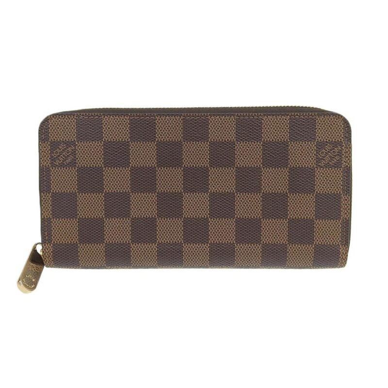 Louis Vuitton Damier Ebene Zippy Wallet Round Zipper Long N41661 AWE