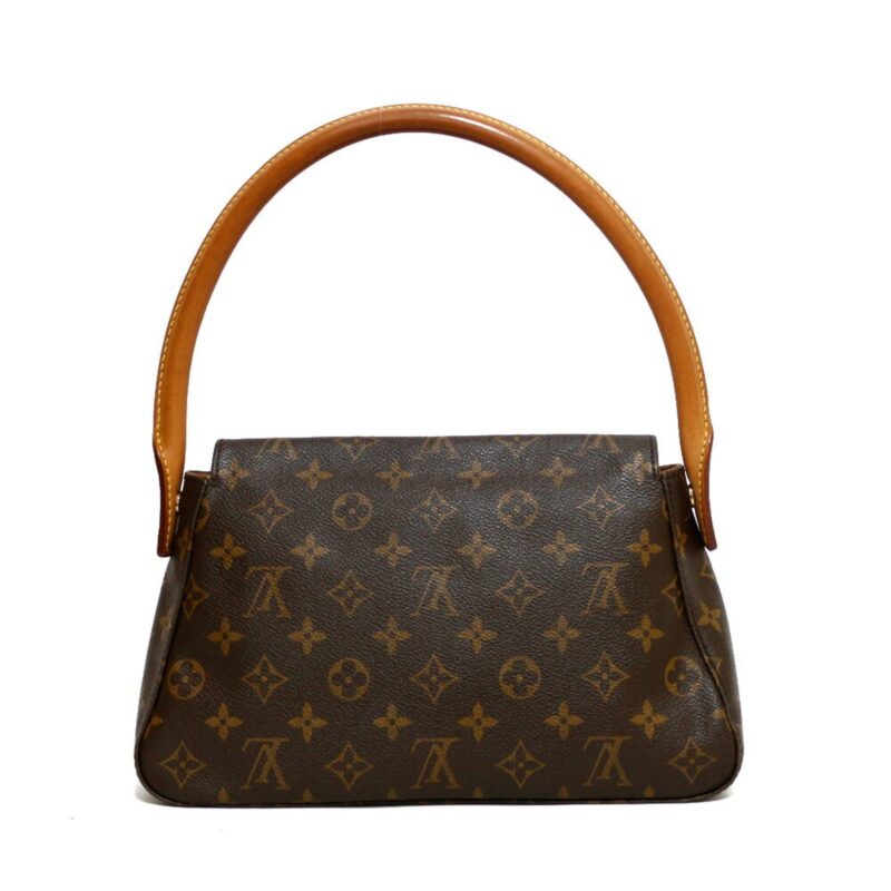 Louis Vuitton Handbag Monogram Mini Looping Brown Women's Leather AWE - Image 4