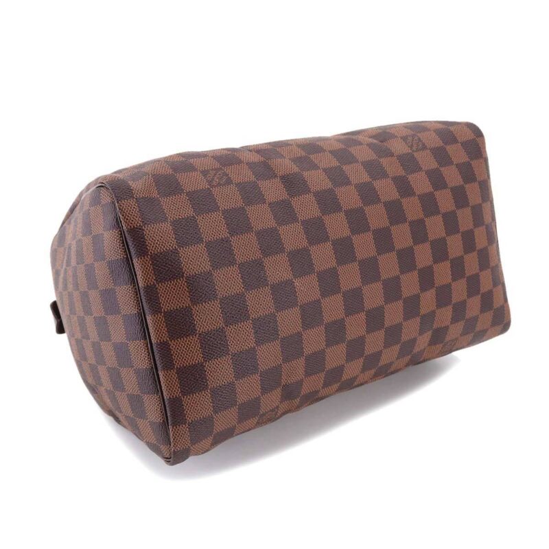 LOUIS VUITTON Damier Speedy 30 Hand Bag Ebene N41531 Brown Gold Hardware AWE - Image 3