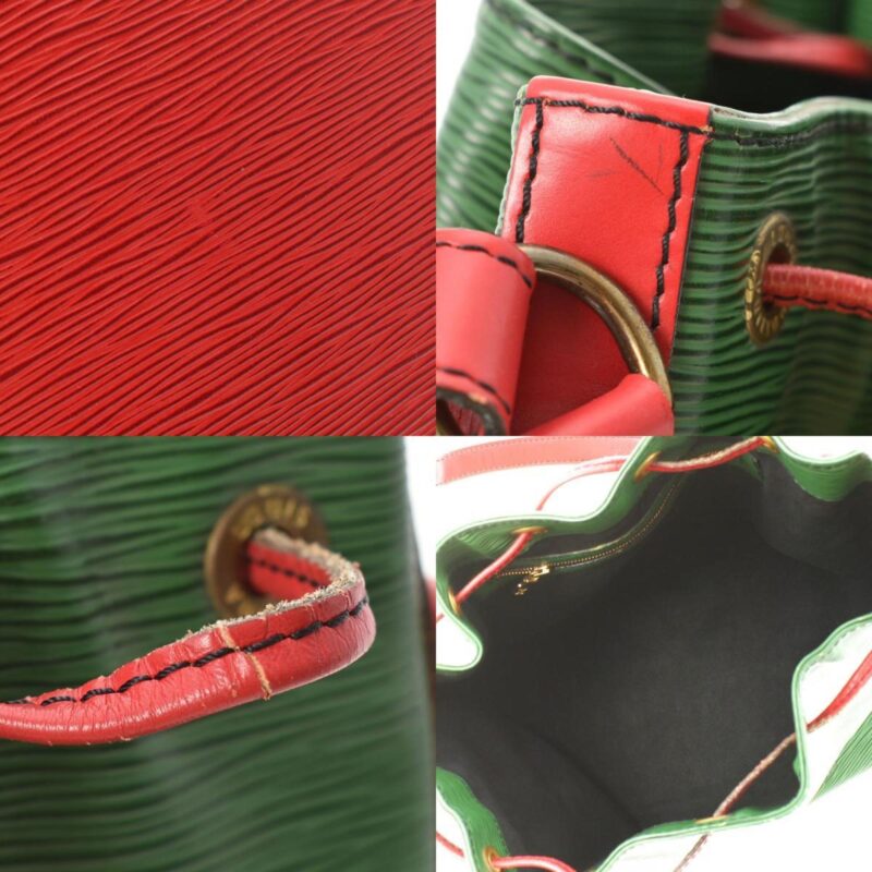 LOUIS VUITTON Epi Petit Noe Bicolor Green / Red M44147 Women's Leather Shoulder Bag AWE - Image 10