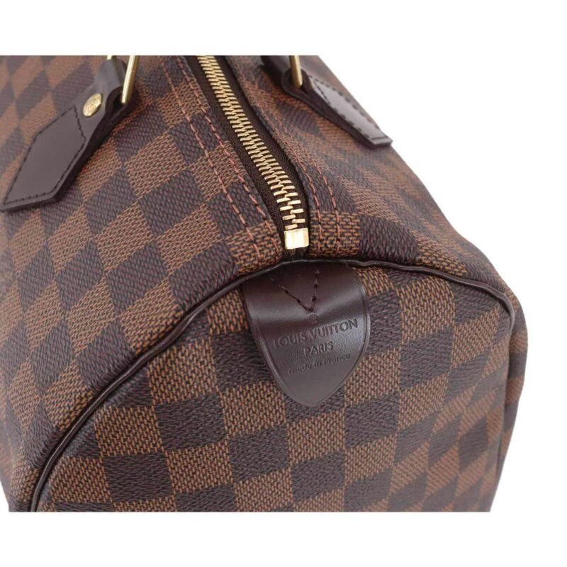 LOUIS VUITTON Damier Speedy 30 Hand Bag Ebene N41531 Brown Gold Hardware AWE - Image 7