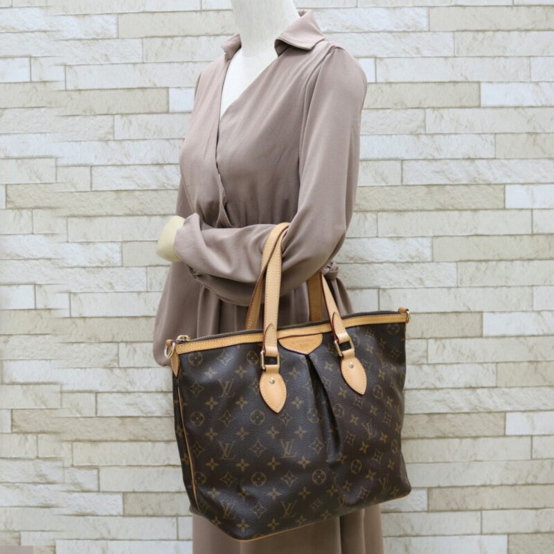 Louis Vuitton Handbag Monogram 2way Palermo PM M40145 Brown Women's Canvas AWE - Image 2