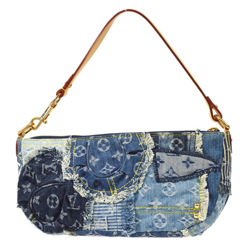 LOUIS VUITTON POUCHY HANDBAG MONOGRAM DENIM PATCHWORK M95382 AWE