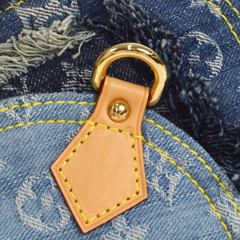 LOUIS VUITTON POUCHY HANDBAG MONOGRAM DENIM PATCHWORK M95382 AWE - Image 2