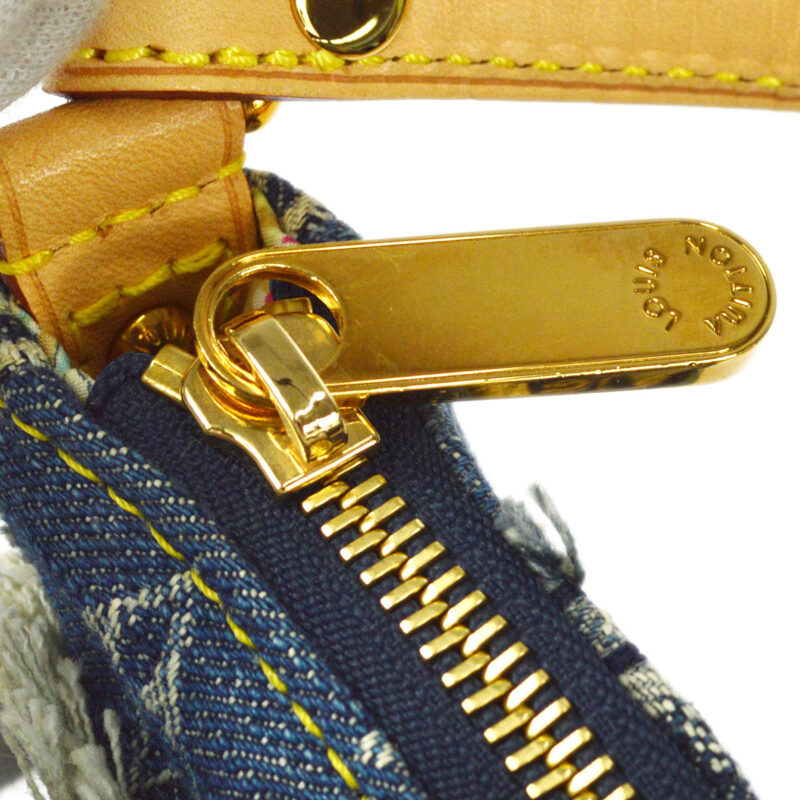 LOUIS VUITTON POUCHY HANDBAG MONOGRAM DENIM PATCHWORK M95382 AWE - Image 6