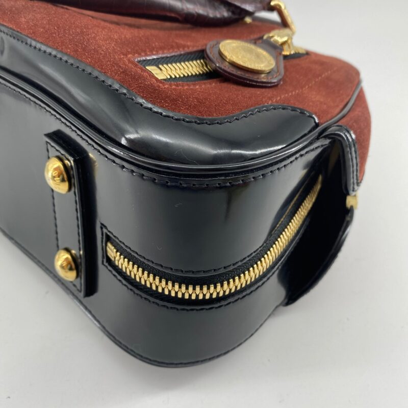 Louis Vuitton Havane brown suede stamped trunk PM Boston speedy AWE - Image 11
