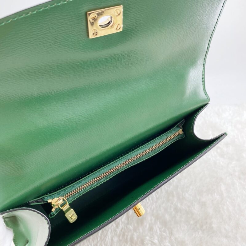 Louis Vuitton Green Leather Marlesherbes Bag AWE - Image 13