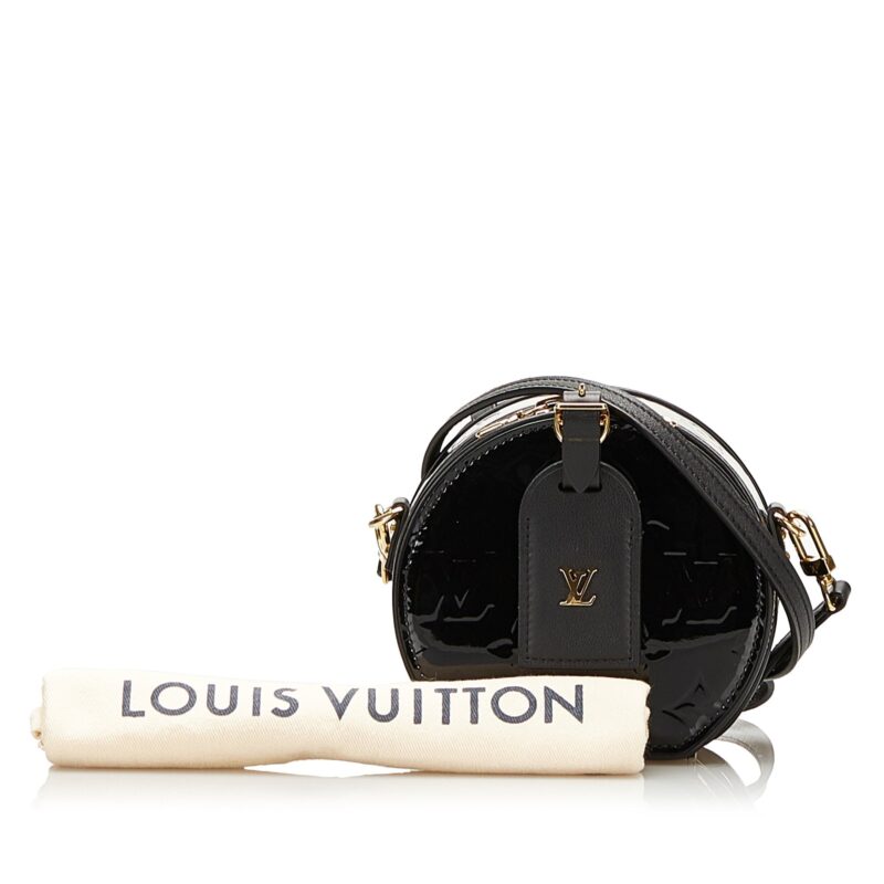 Louis Vuitton Boite Chapeau Souple Mini Black Monogram Vernis AWE