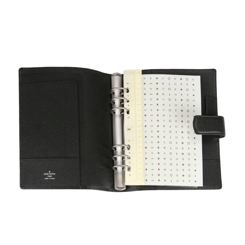 Louis Vuitton Filofax Black Taiga Leather AWE - Image 7