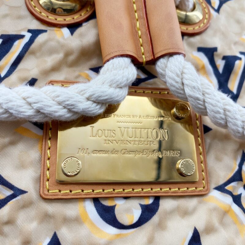 LOUIS VUITTON Limited Edition Tan Nylon Monogram Bulles PM Bag AWE - Image 9