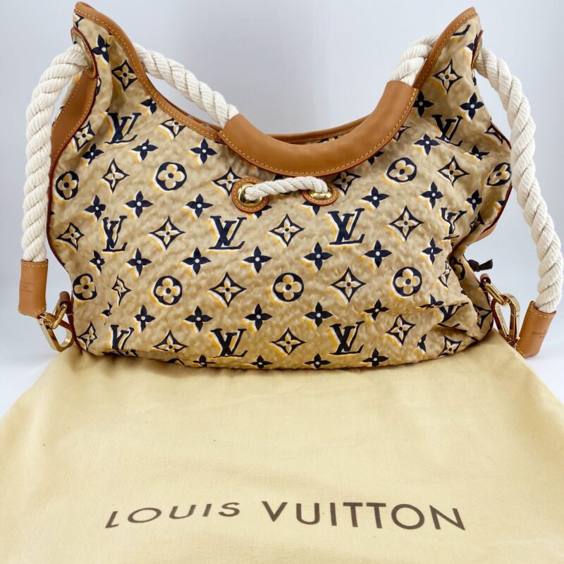LOUIS VUITTON Limited Edition Tan Nylon Monogram Bulles PM Bag AWE - Image 5