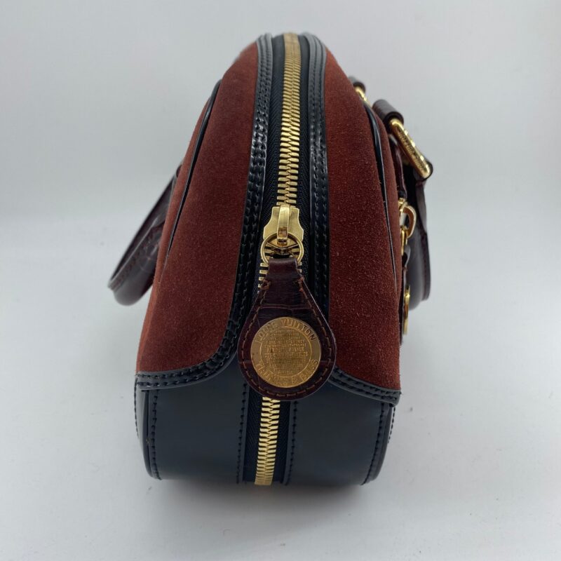 Louis Vuitton Havane brown suede stamped trunk PM Boston speedy AWE - Image 6