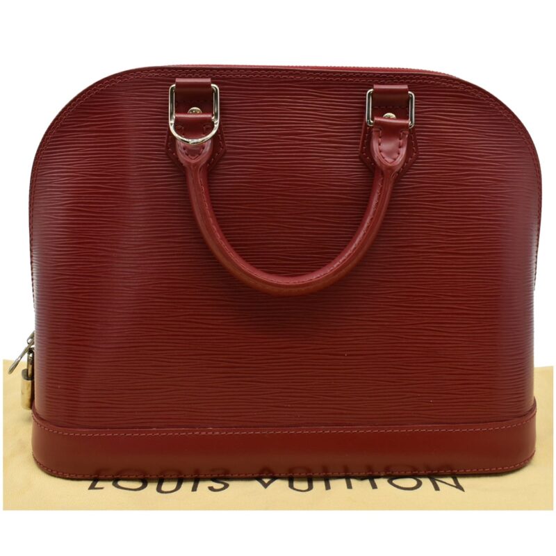 LOUIS VUITTON Alma MM Epi Leather Satchel Bag Red AWE - Image 2