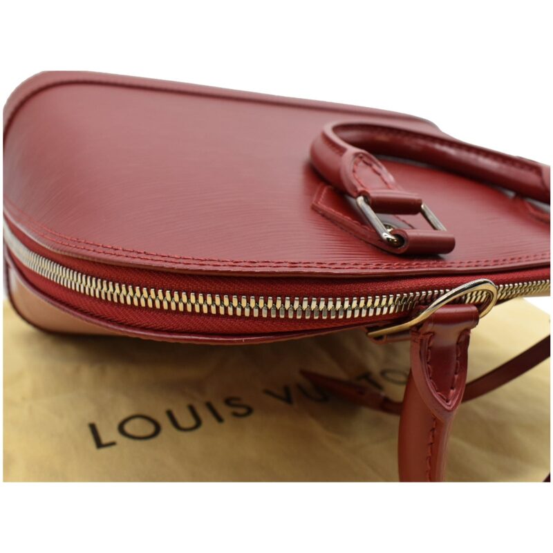 LOUIS VUITTON Alma MM Epi Leather Satchel Bag Red AWE - Image 5