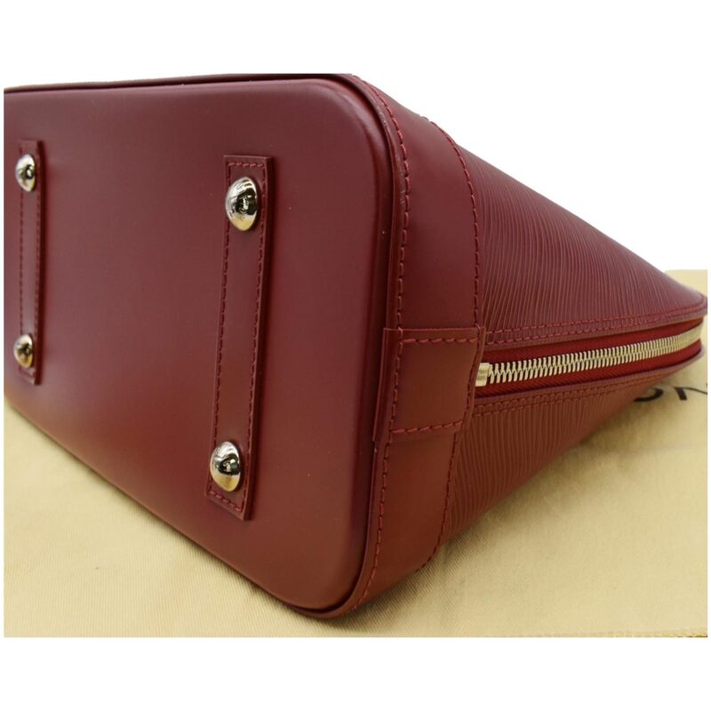 LOUIS VUITTON Alma MM Epi Leather Satchel Bag Red AWE - Image 6
