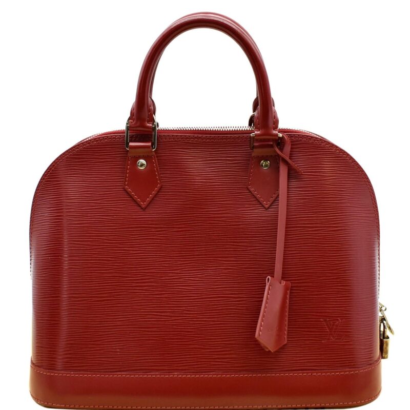 LOUIS VUITTON Alma MM Epi Leather Satchel Bag Red AWE - Image 10