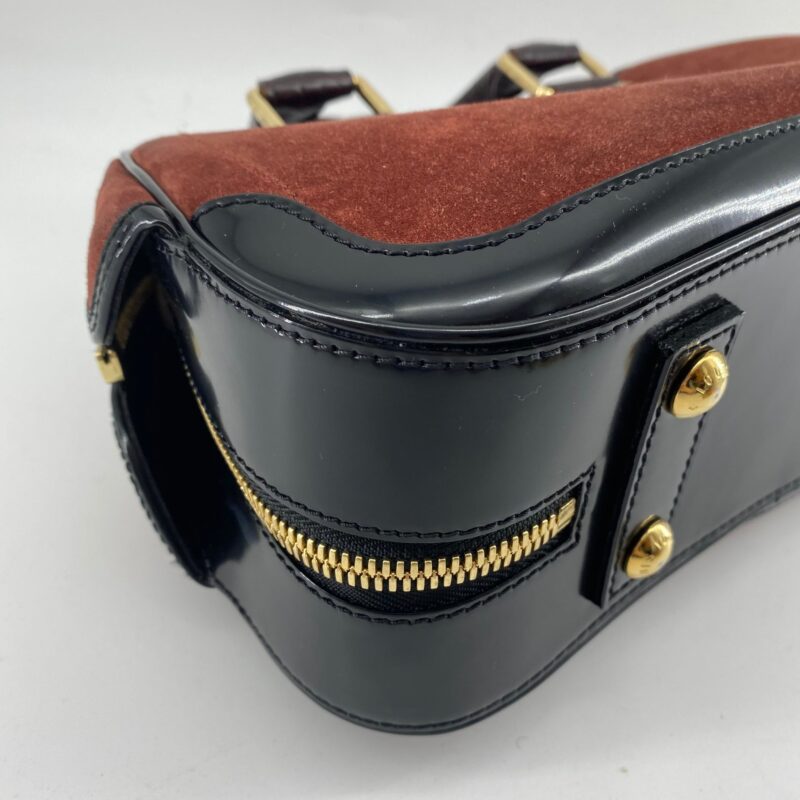 Louis Vuitton Havane brown suede stamped trunk PM Boston speedy AWE - Image 10