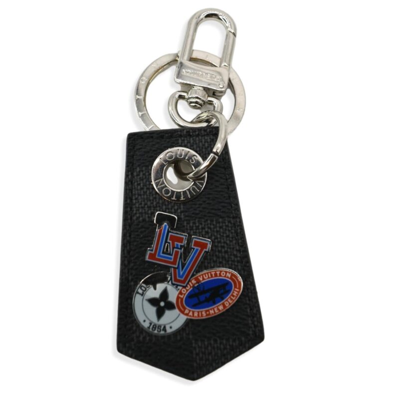 LOUIS VUITTON Alps Key Holder & Bag Charm Black/Silver AWE - Image 4