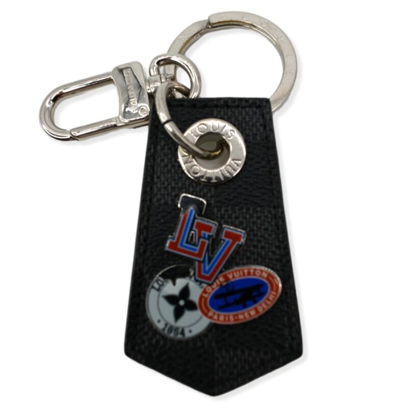 LOUIS VUITTON Alps Key Holder & Bag Charm Black/Silver AWE