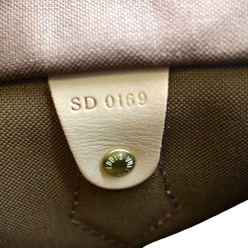 LOUIS VUITTON Speedy 30 Monogram Canvas Satchel Bag Brown AWE - Image 11