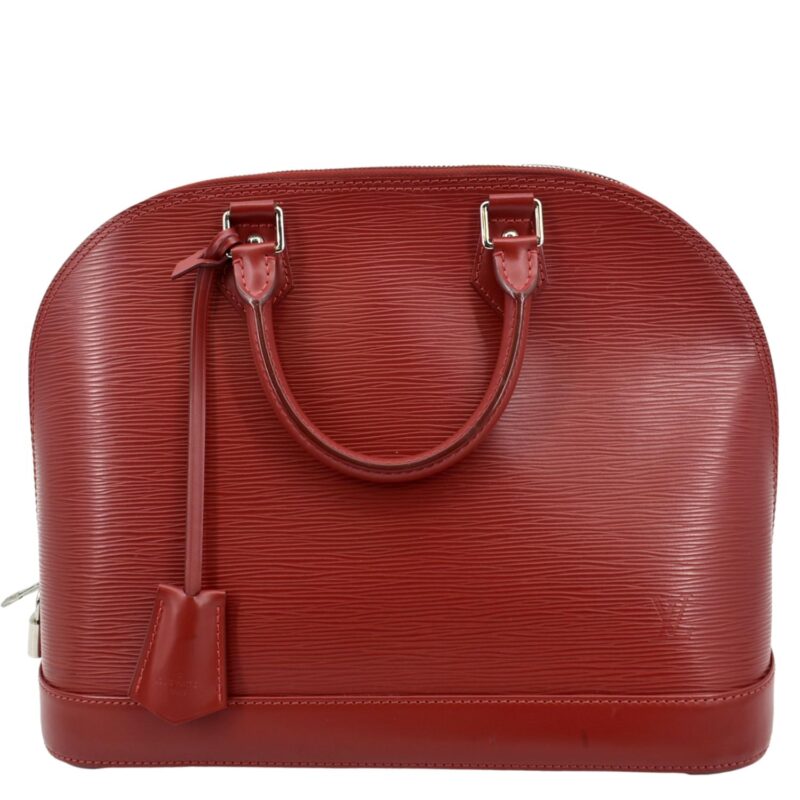 LOUIS VUITTON Alma GM Epi Leather Satchel Crossbody Bag Red AWE - Image 11