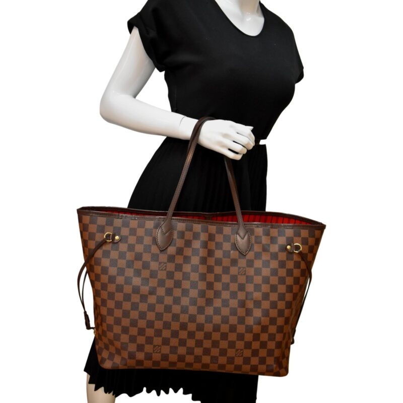 LOUIS VUITTON Neverfull GM Damier Ebene Tote Shoulder Bag Brown AWE