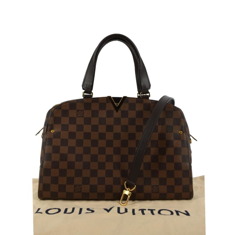 LOUIS VUITTON Kensington Bowling Damier Ebene Satchel Bag Brown AWE - Image 3