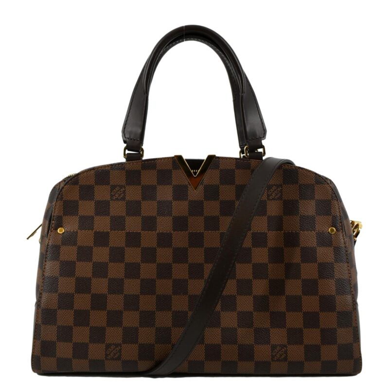 LOUIS VUITTON Kensington Bowling Damier Ebene Satchel Bag Brown AWE - Image 11