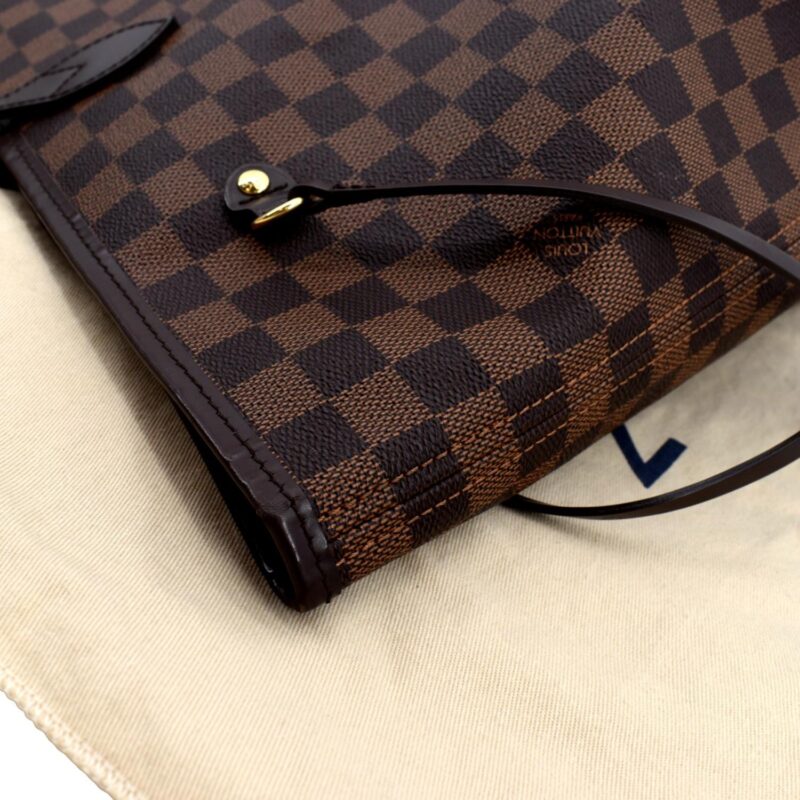 LOUIS VUITTON Neverfull GM Damier Ebene Tote Shoulder Bag Brown AWE - Image 4