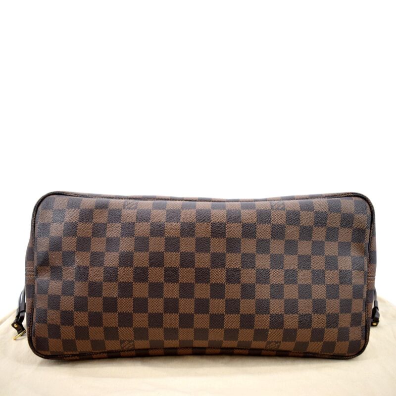 LOUIS VUITTON Neverfull GM Damier Ebene Tote Shoulder Bag Brown AWE - Image 8