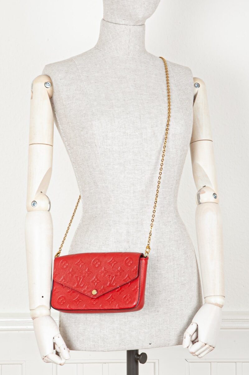 LOUIS VUITTON Felicie Pochette MNG Empreinte Red AWE
