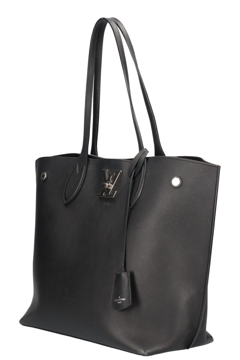 LOUIS VUITTON Lockme Go Tote Bag Leather Black AWE - Image 6