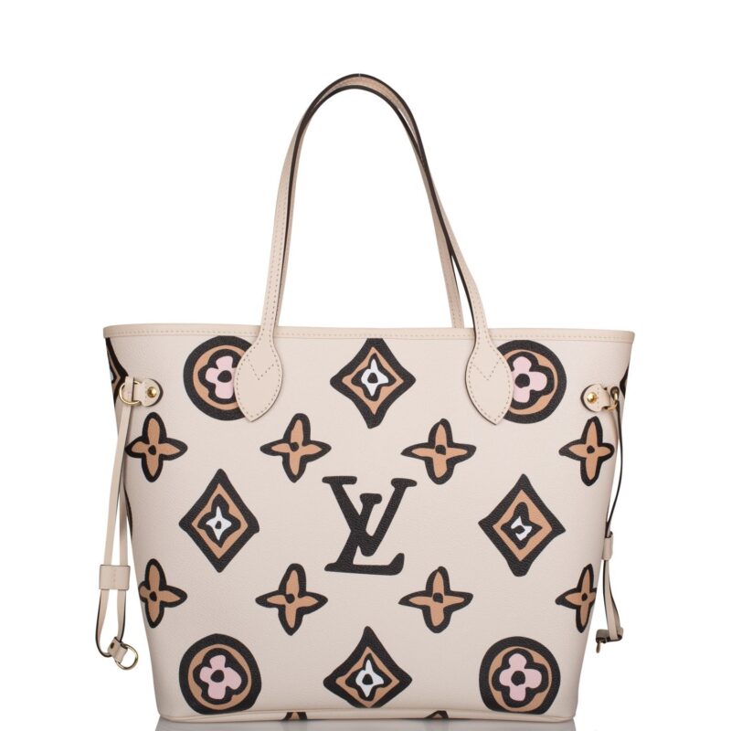 Louis Vuitton Cream Wild At Heart Giant Monogram Neverfull MM AWE - Image 9
