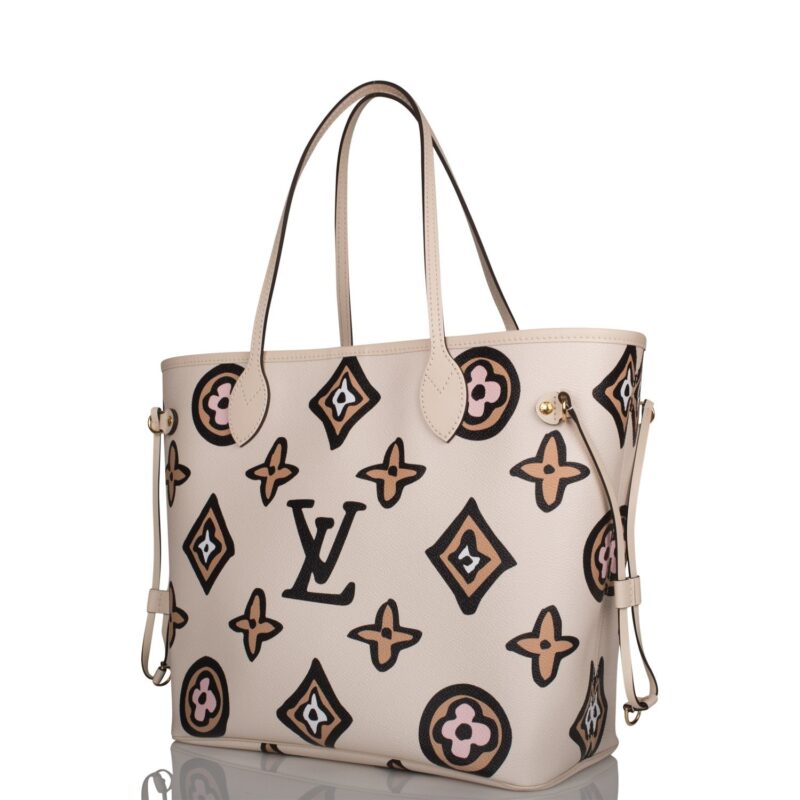 Louis Vuitton Cream Wild At Heart Giant Monogram Neverfull MM AWE - Image 5