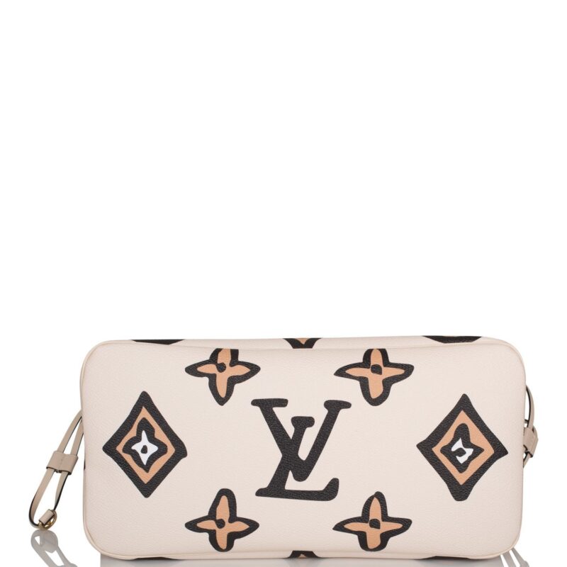 Louis Vuitton Cream Wild At Heart Giant Monogram Neverfull MM AWE - Image 6