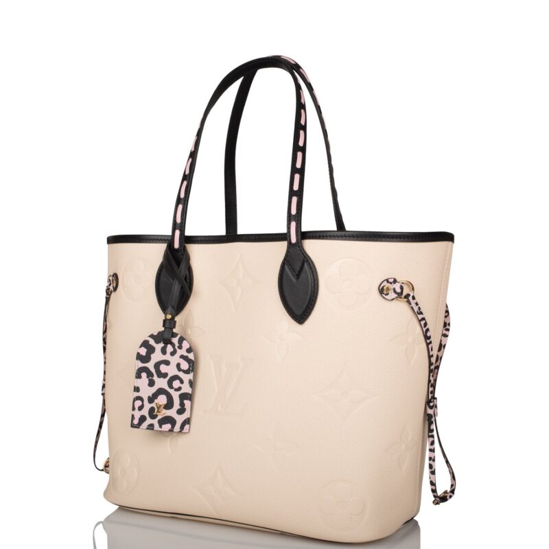 Louis Vuitton Cream Wild At Heart Giant Monogram Empreinte Neverfull MM AWE - Image 5