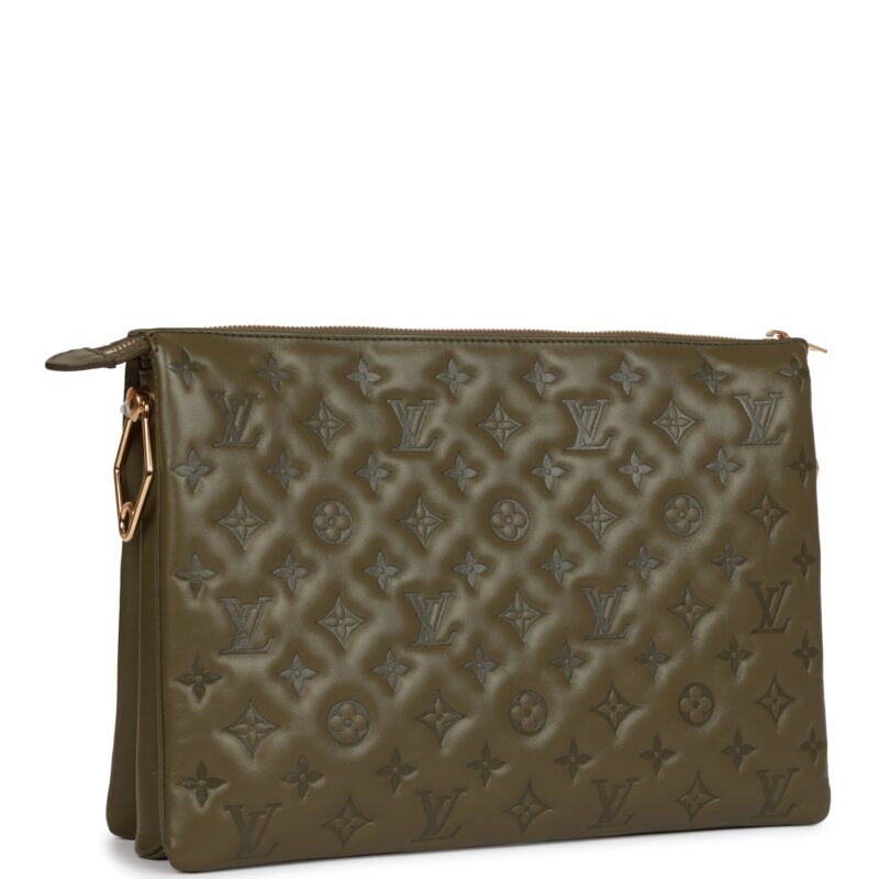 Louis Vuitton Coussin MM Khaki Green Lambskin Gold Hardware AWE - Image 4