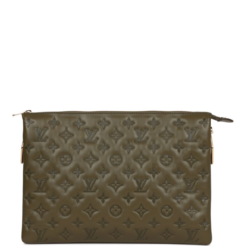 Louis Vuitton Coussin MM Khaki Green Lambskin Gold Hardware AWE - Image 6